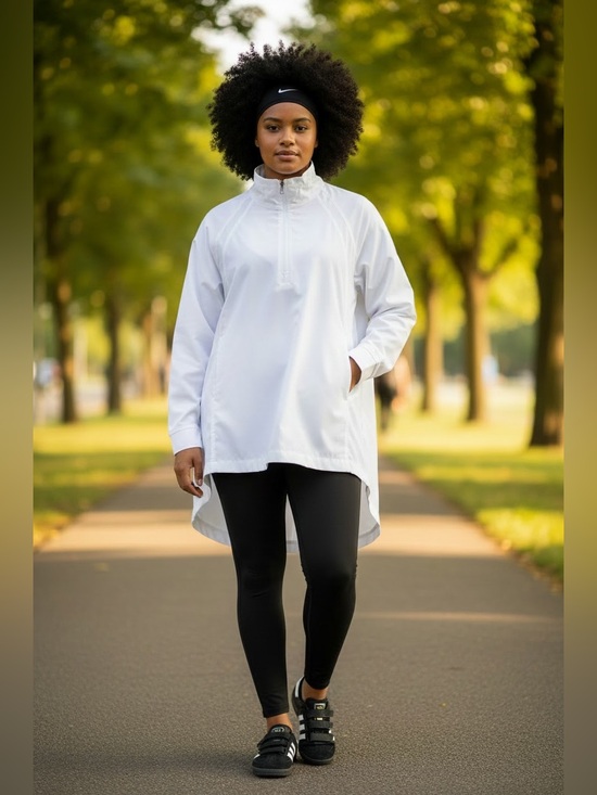 Athleta Jackets & Blazers - Athleta Women’s 2X White Half Zip Windbreaker Jacket Lightweight Athleisure Run
